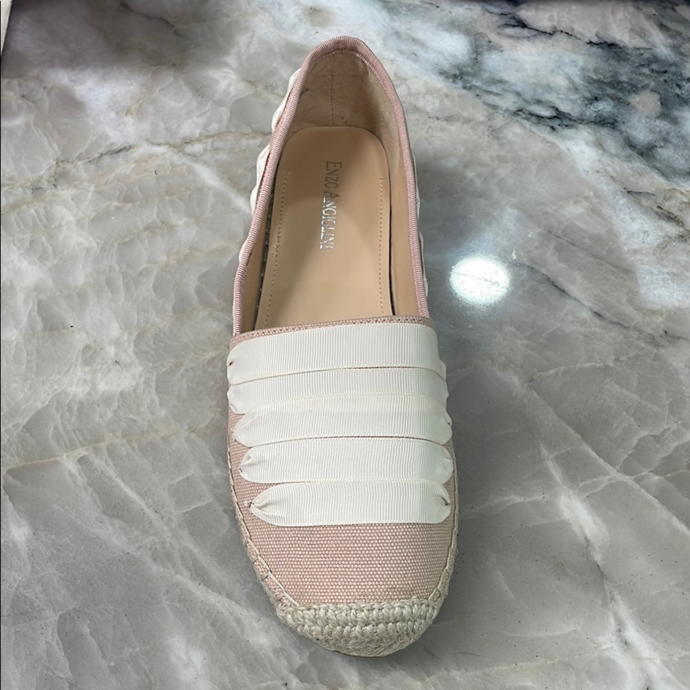 Enzo angiolini  Pink ballet flat Espadrilles ribbon detail size 7.5